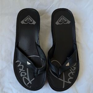 Black Roxy wedge y2k sandals